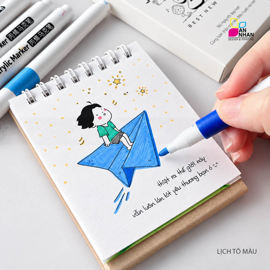 Lịch mini tự t&ocirc; m&agrave;u 2027